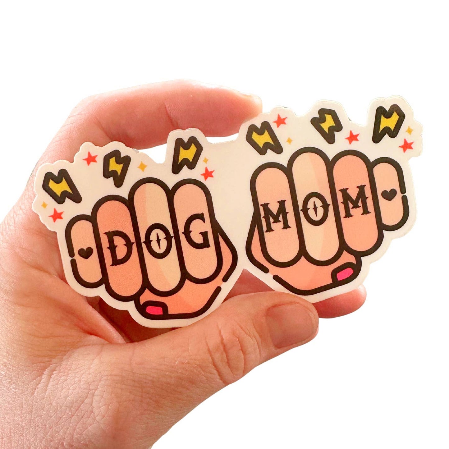 Tattoo Dog Mom Knuckles Vinyl Sticker