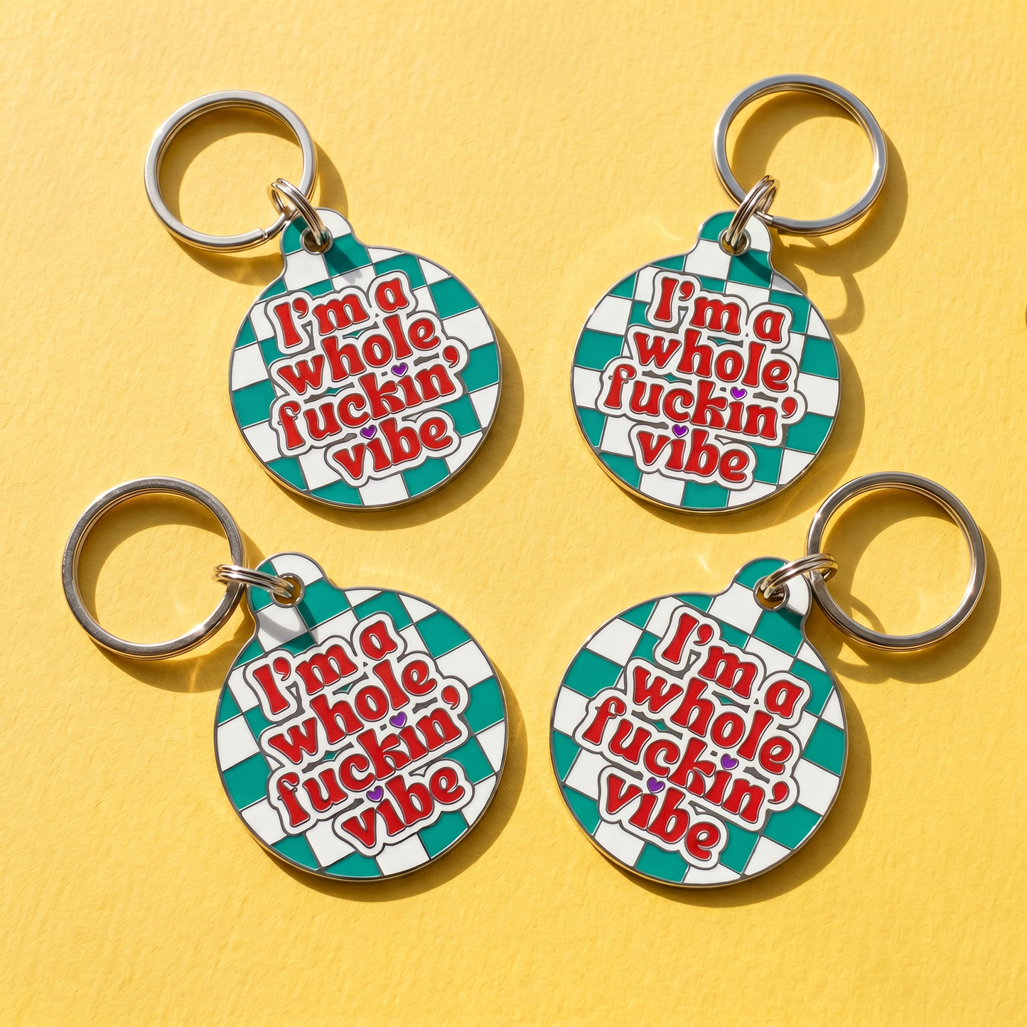 Funny Dog Charm & Pet ID Tag - I'm a Whole Vibe: Small / Charm (Blank)