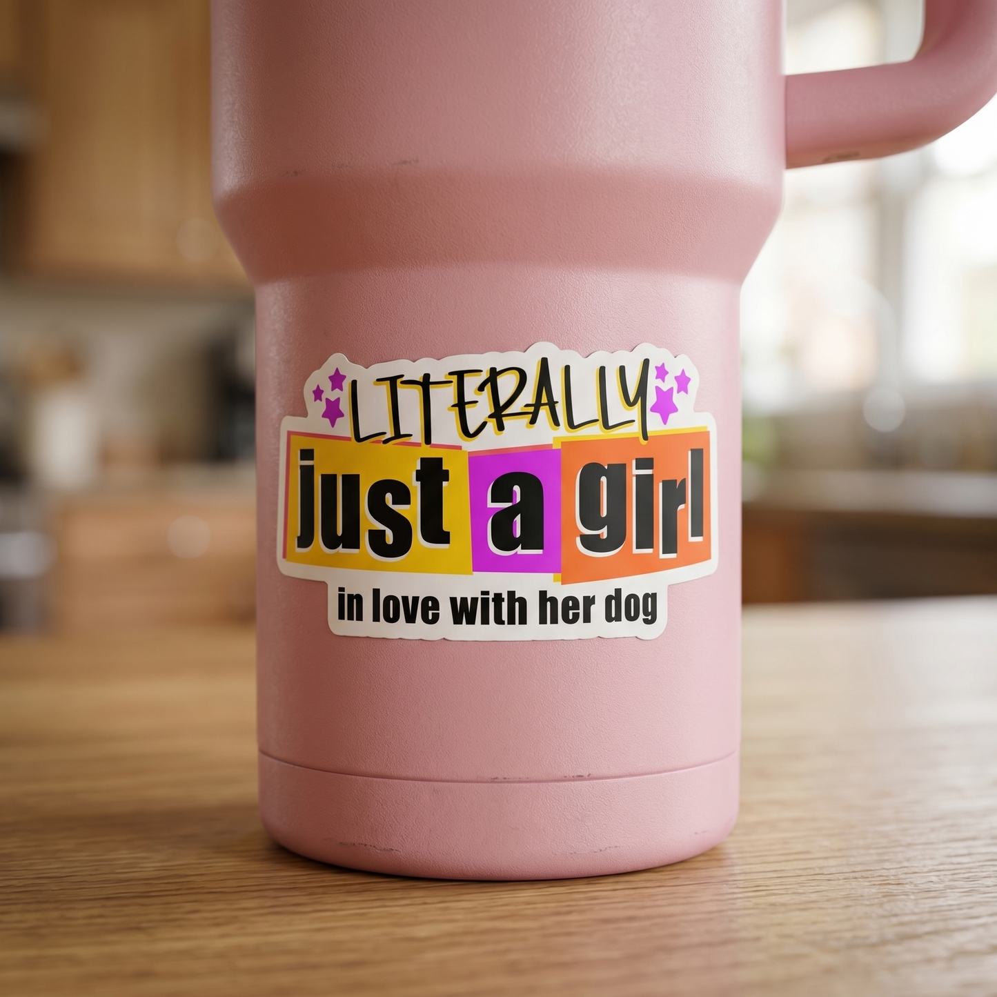Literally Just a Girl Loves Her Dog Vinyl Sticker