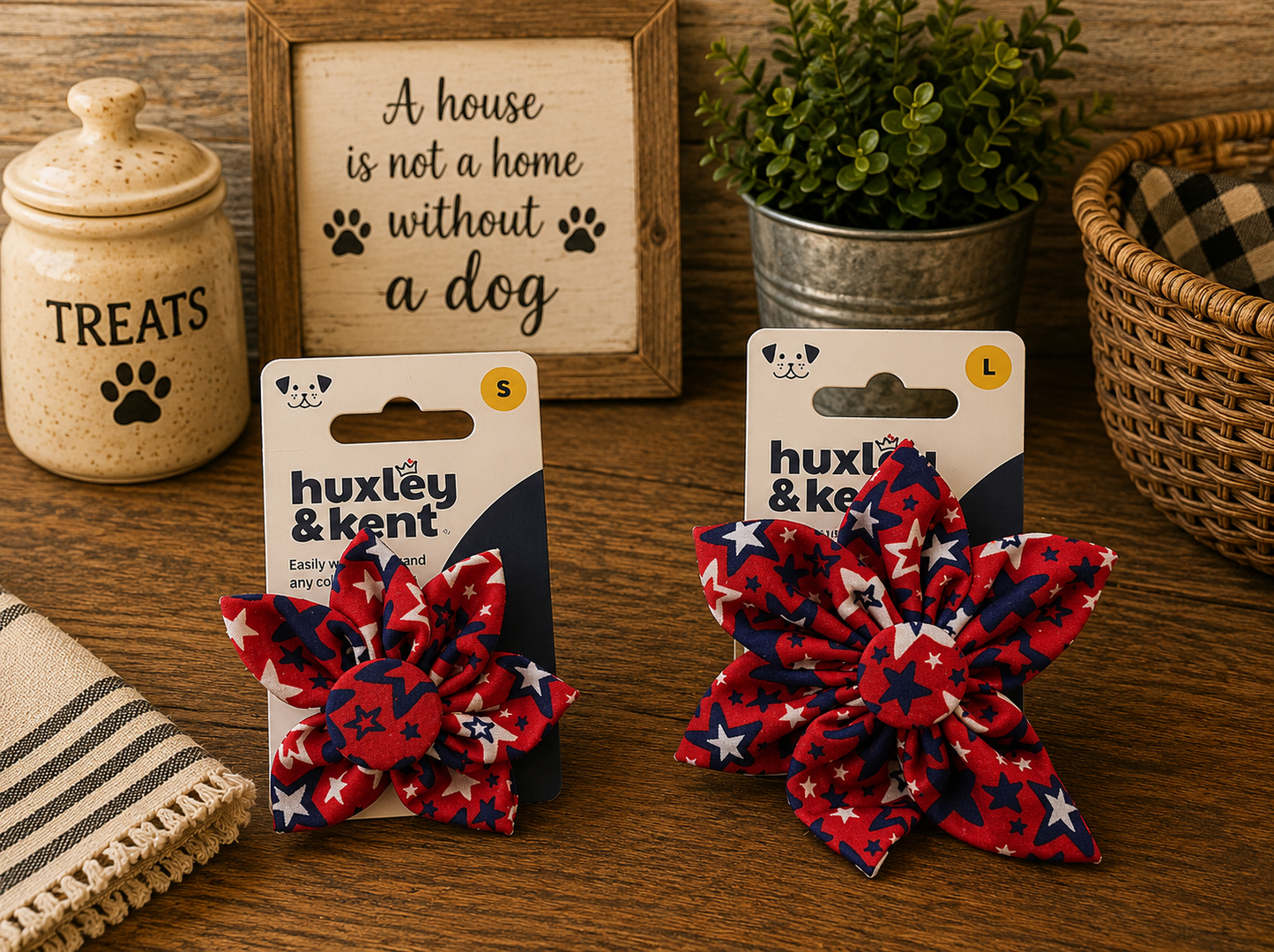 Patriotic Star Flower Dog Collar Accessory