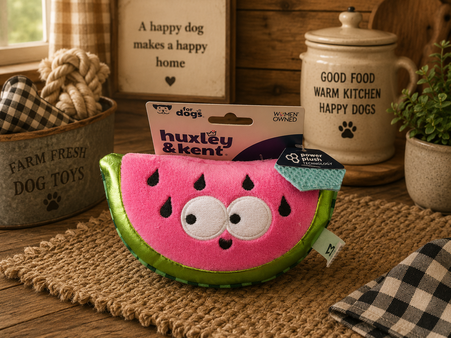 Small Watermelon Plush Dog Toy