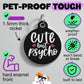 Funny Dog Collar Charm & Pet ID Tag - Cute but Psycho *Black: Collar Charm (no QR code) / Large 1.25"