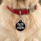 Funny Dog Collar Charm & Pet ID Tag - Cute but Psycho *Black: Collar Charm (no QR code) / Large 1.25"