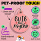 Funny Dog Charm & Pet ID Tag - Cute but Psycho *Pink: Engraved QR Code / Large 1.25"