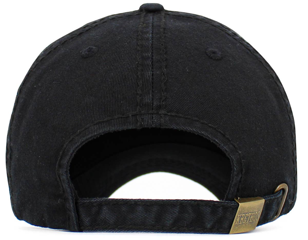 Dog Dad Washed Vintage Ballcap: BLK