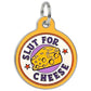 Funny Pet Accessory & Dog Tag Charm - Slut for Cheese: Collar Charm (blank backside) / Small 1"