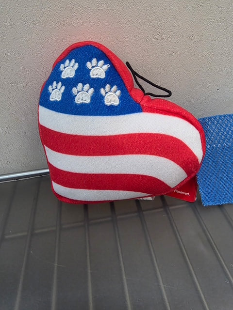 Large “I Woof USA” Heart Plush Dog Toy