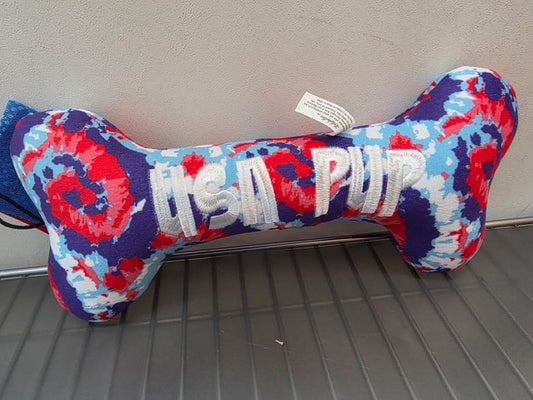 Large USA Pup Bone Plush Dog Toy