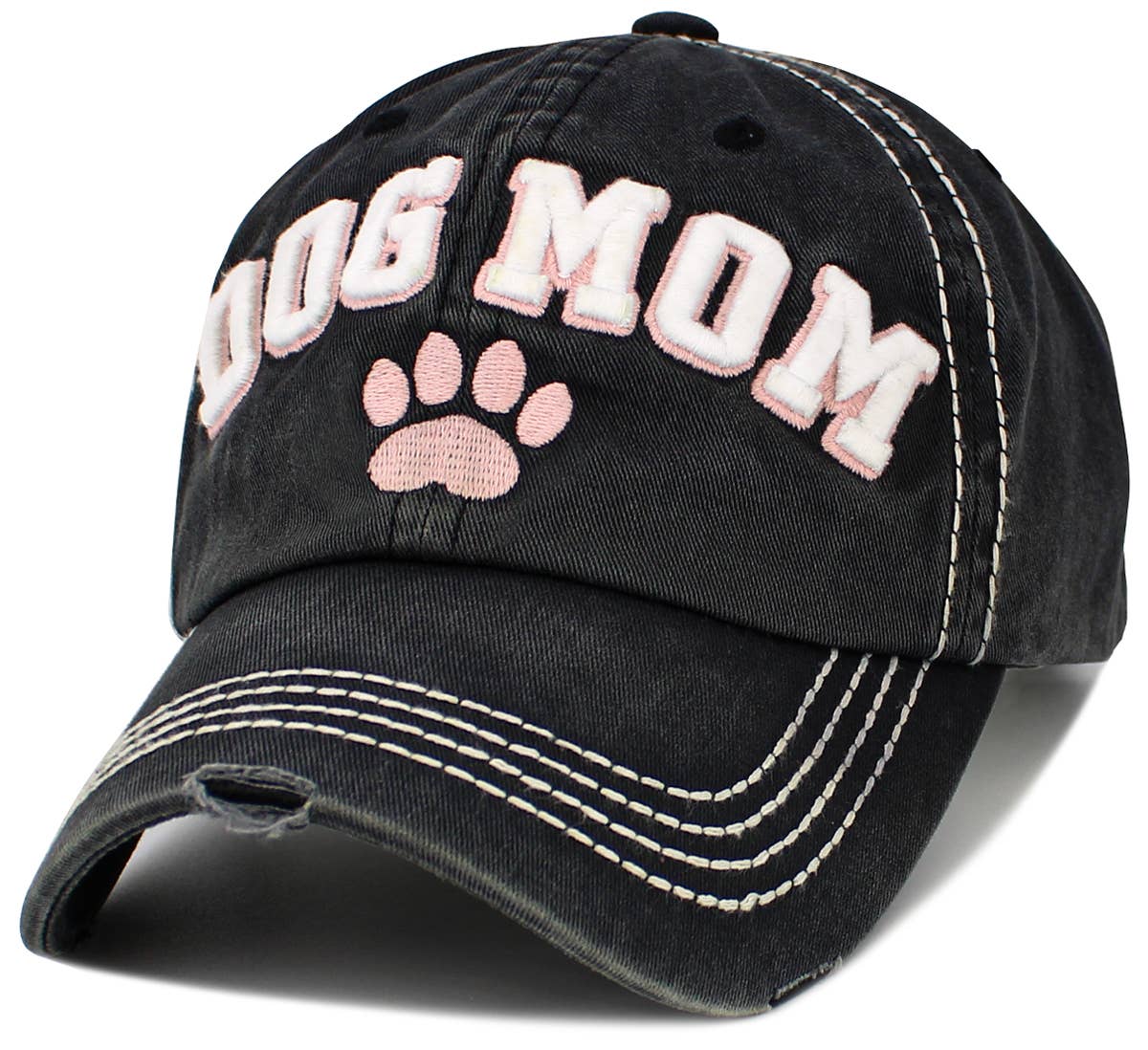 Dog Mom Paw Vintage Ballcap: NAT-LEO