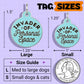 Funny Dog Charm & Pet ID Tag - Invader Personal Space *Blue: Collar Charm (backside blank) / Large 1.25"
