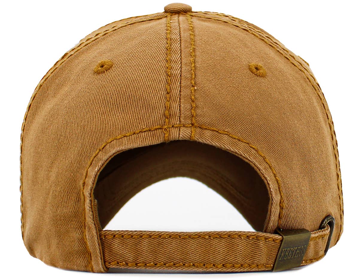 Dog Dad Washed Vintage Ballcap: BLK