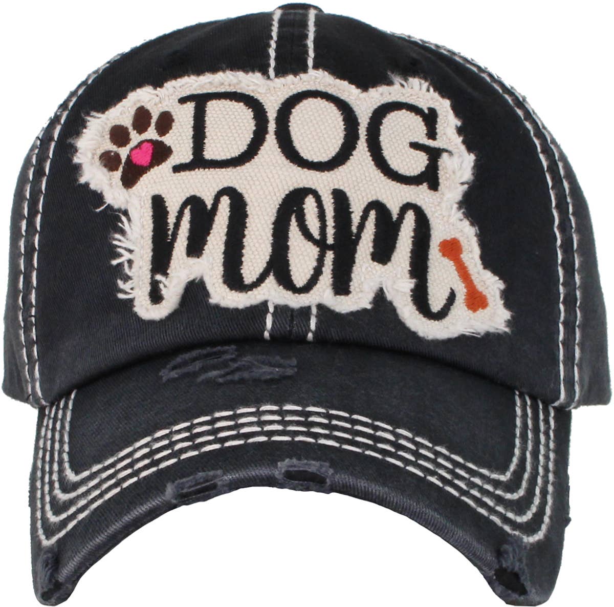 DOG MOM WASHED VINTAGE BALLCAP: STN
