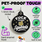 Funny Dog Charm & Pet ID Tag - Fuck Those Squirrels: Large / Collar Charm (backside blank)