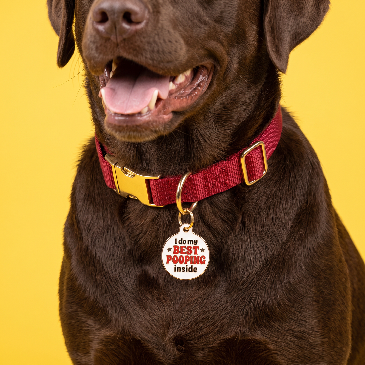 Funny Dog Tag Charm & Pet ID Tag - Best Pooping Inside: Small / Charm