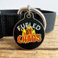 Funny Dog Charm & Pet ID Tag - Fueled by Chaos: Collar Charm (Blank Backside) / Small 1"