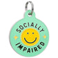 Funny Dog Charm & Pet ID Tag - Socially Impaired *Green: Large / Charm (Blank)