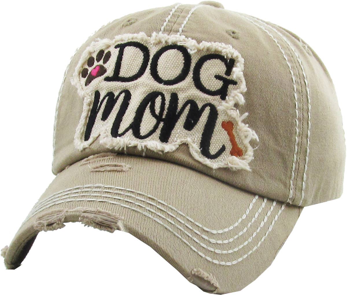 DOG MOM WASHED VINTAGE BALLCAP: STN