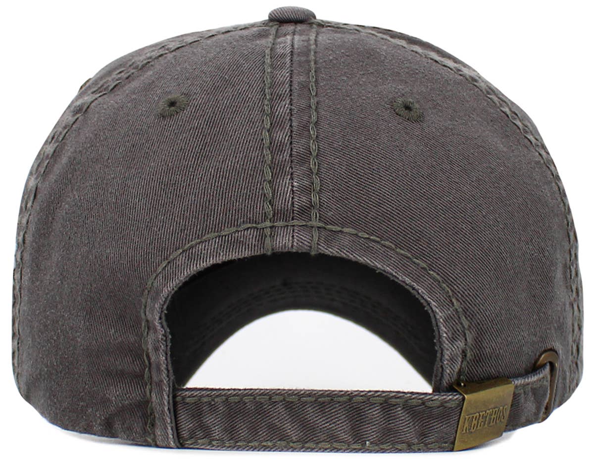 Dog Dad Washed Vintage Ballcap: BLK