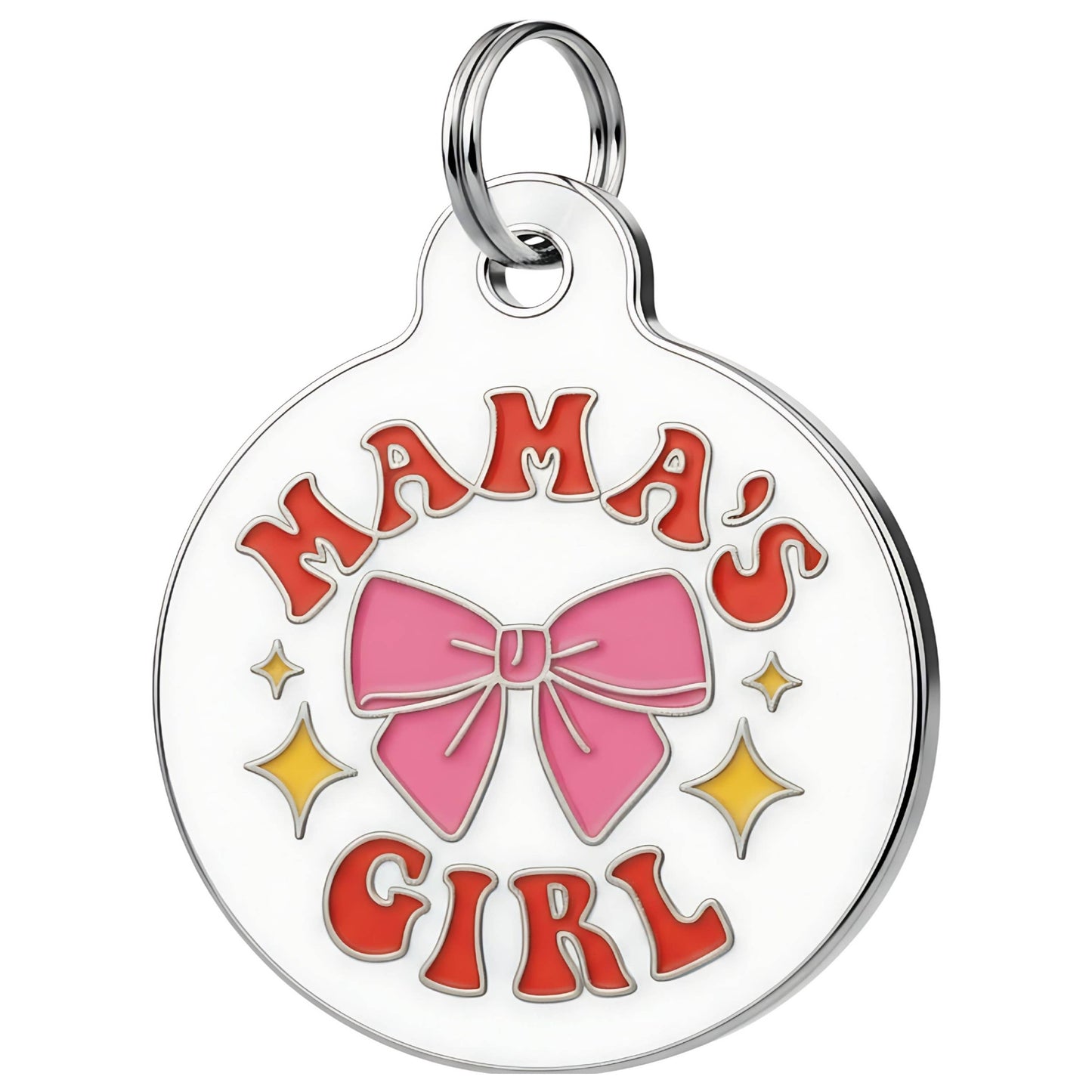 Cute Dog Charm & Pet ID Tag Accessory  - Mama's Girl: Collar Charm (blank backside) / Small 1"