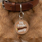 Funny Dog Charm & Pet ID Tag - Big Sticker Energy : Small / Collar Charm (blank backside)