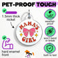 Cute Dog Charm & Pet ID Tag Accessory  - Mama's Girl: Engraved QR Code / Small 1"