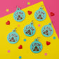 Funny Pet ID Tag & Dog Charm Accessory - Little Shit *Teal: Collar Charm (blank backside) / Small 1"