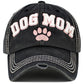 Dog Mom Paw Vintage Ballcap: BLK