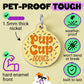 Cute Dog Charm & Pet ID Tag - Pup Cup Addict: Collar Charm (blank backside) / Large 1.25"