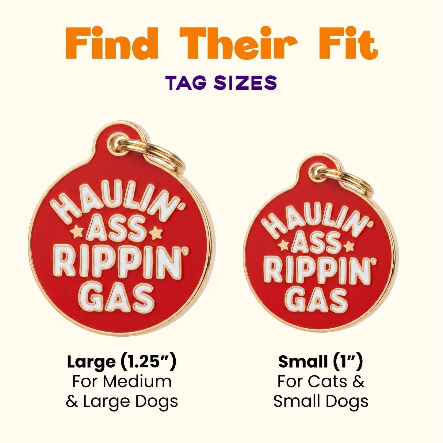Funny Dog Tag Charm & Pet ID - Haulin Ass Ripping Gas: Small / Charm