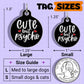 Funny Dog Collar Charm & Pet ID Tag - Cute but Psycho *Black: Collar Charm (no QR code) / Large 1.25"