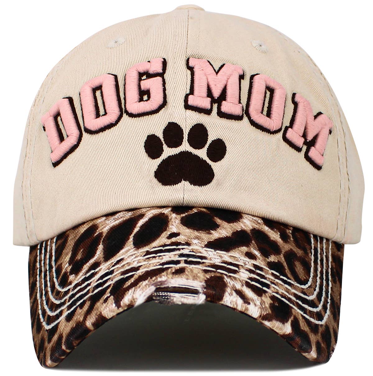 Dog Mom Paw Vintage Ballcap: NAT-LEO