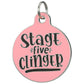 Funny Dog Tag & Pet ID Collar Charm - Stage 5 Clinger *Pink: Large / Charm (backside blank)