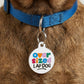 Enamel Pet Tag with Scannable ID - Oversized Lap Dog: Collar Charm (blank backside) / Small 1"