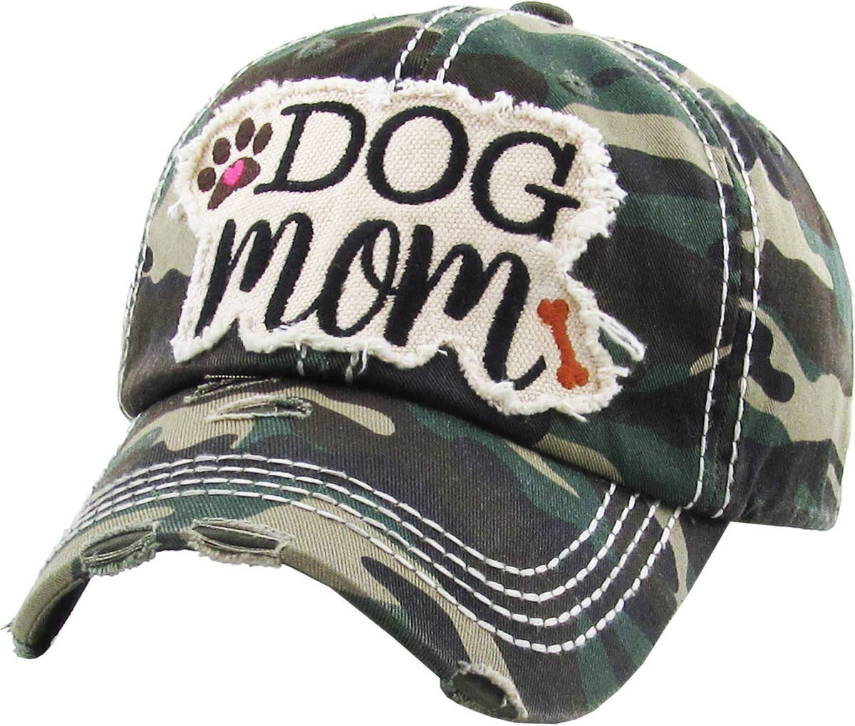 DOG MOM WASHED VINTAGE BALLCAP: STN