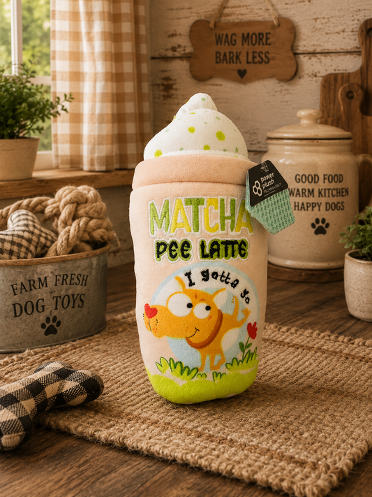 Matcha Pee Latte Plush Dog Toy