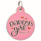 Cute Dog Collar Charm & Pet ID Accessory - Daddy's Girl: Collar Charm (blank backside) / Small 1"
