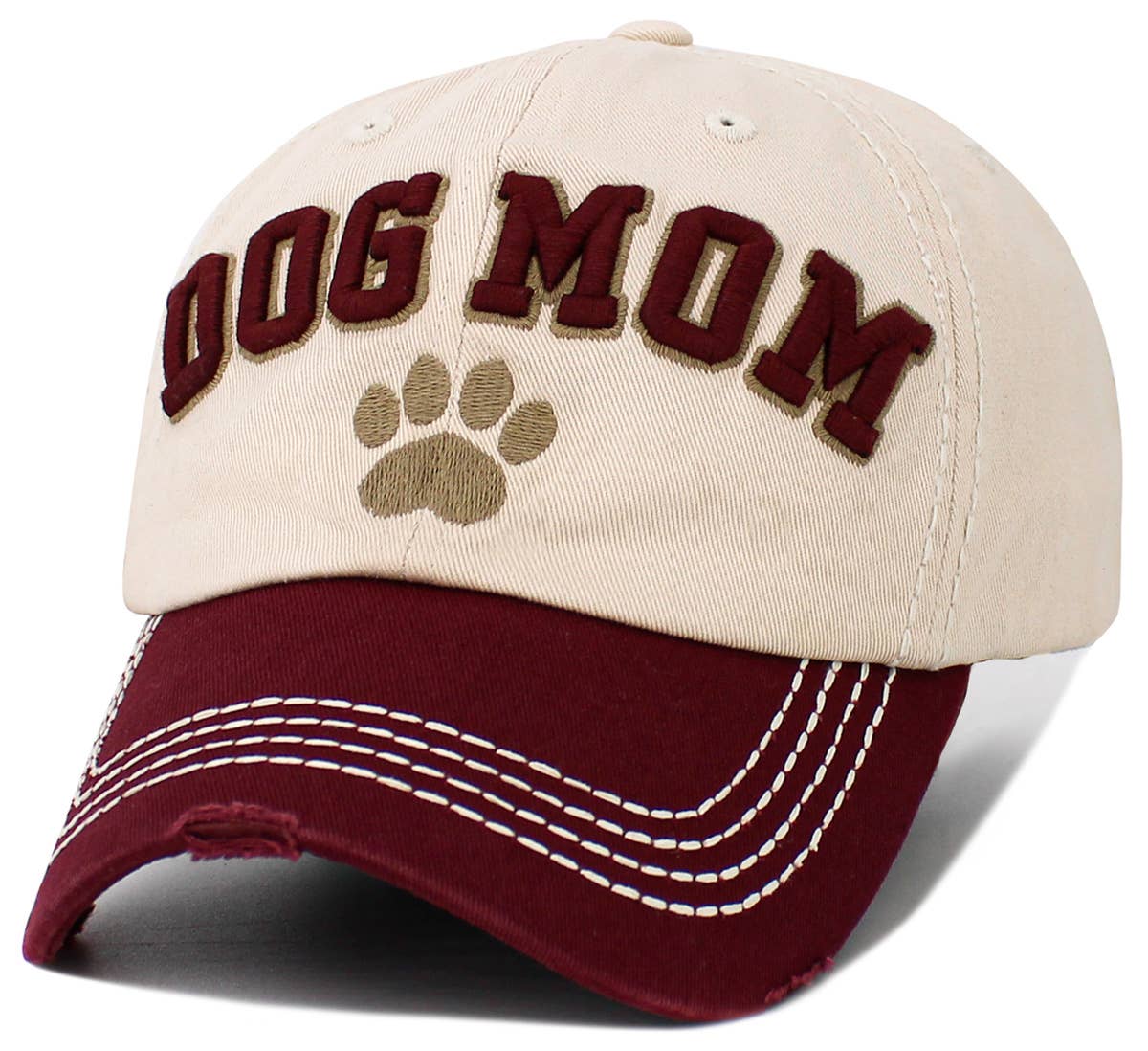 Dog Mom Paw Vintage Ballcap: NAT-LEO