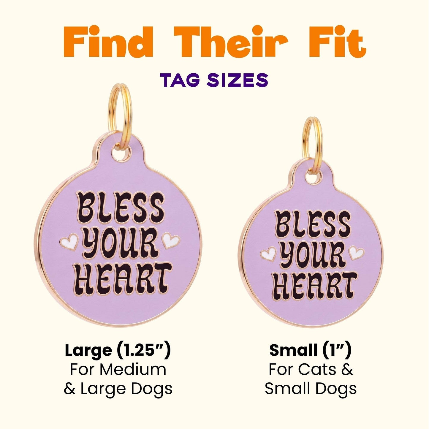 Sassy Dog Tag Charm & Pet ID Tag - Bless Your Heart: Small / Charm