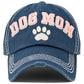 Dog Mom Paw Vintage Ballcap: NAT-LEO