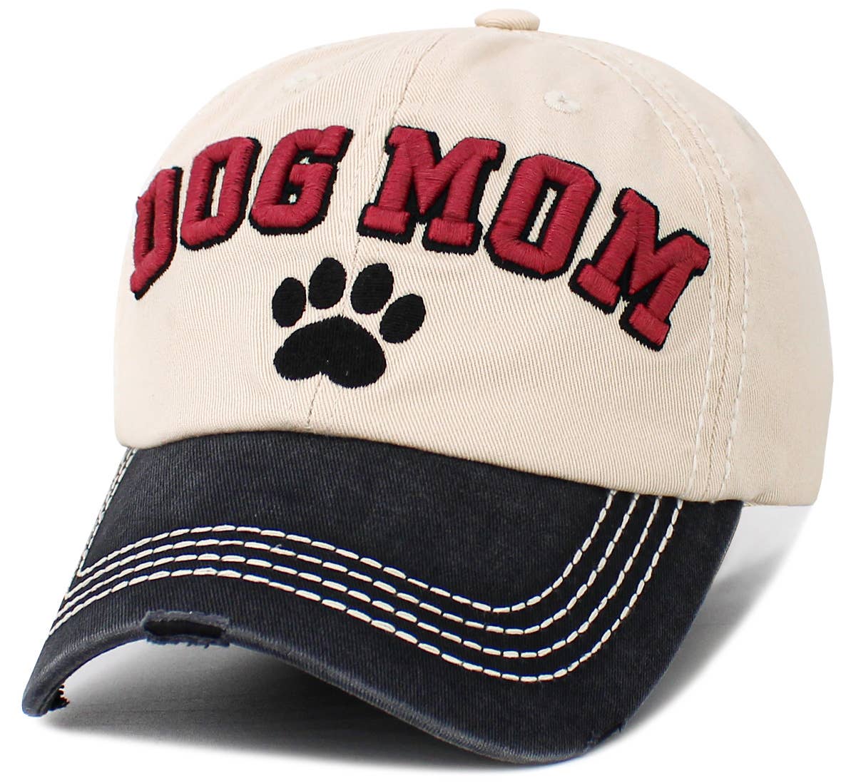 Dog Mom Paw Vintage Ballcap: NAT-LEO