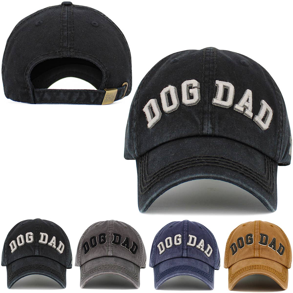 Dog Dad Washed Vintage Ballcap: DGY