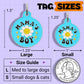Cute Pet Tag & Dog Collar Charm - Mama's Boy *Blue: Collar Charm (blank backside) / Small 1"