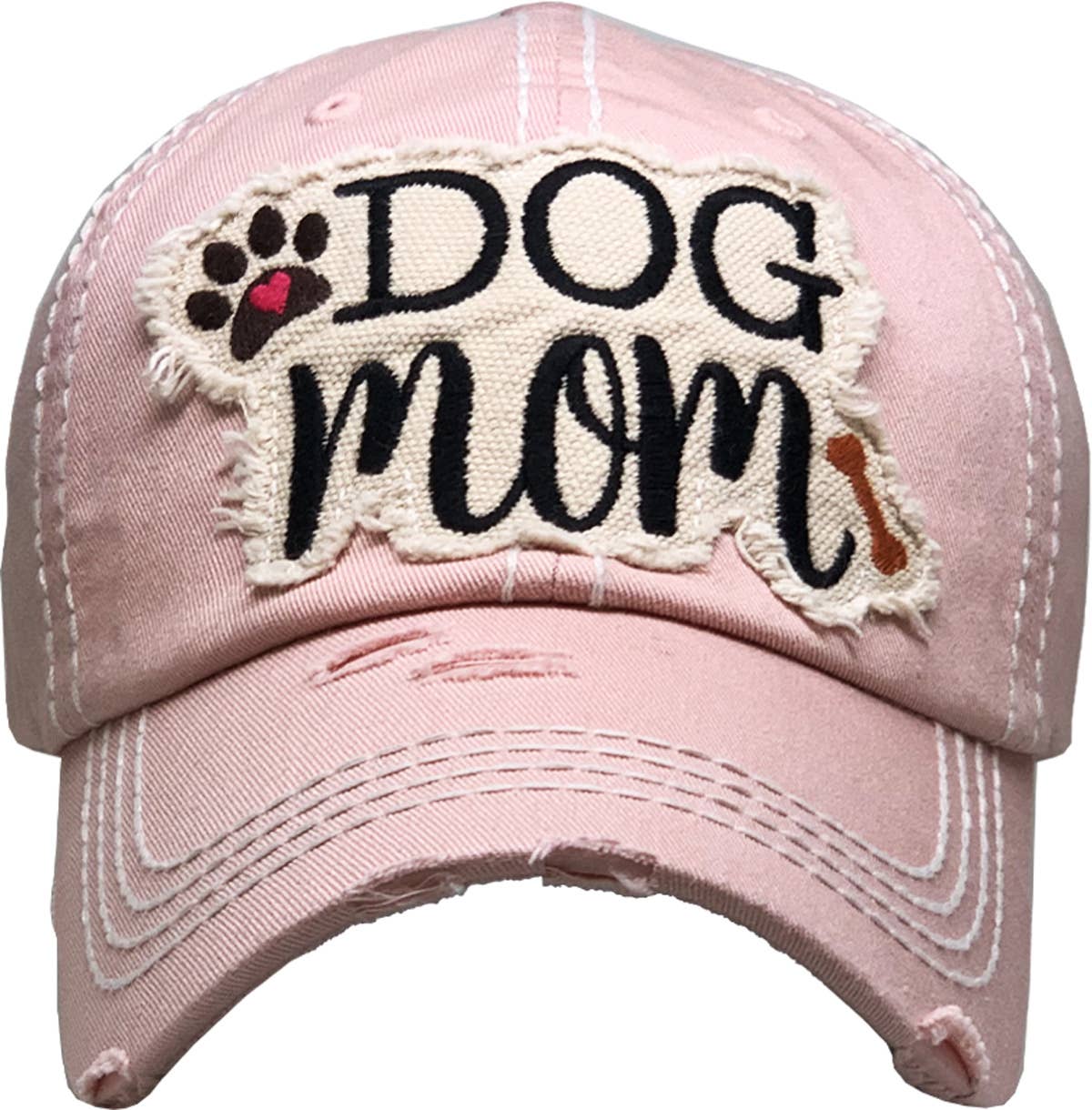 DOG MOM WASHED VINTAGE BALLCAP: ROSE