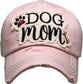 DOG MOM WASHED VINTAGE BALLCAP: ROSE