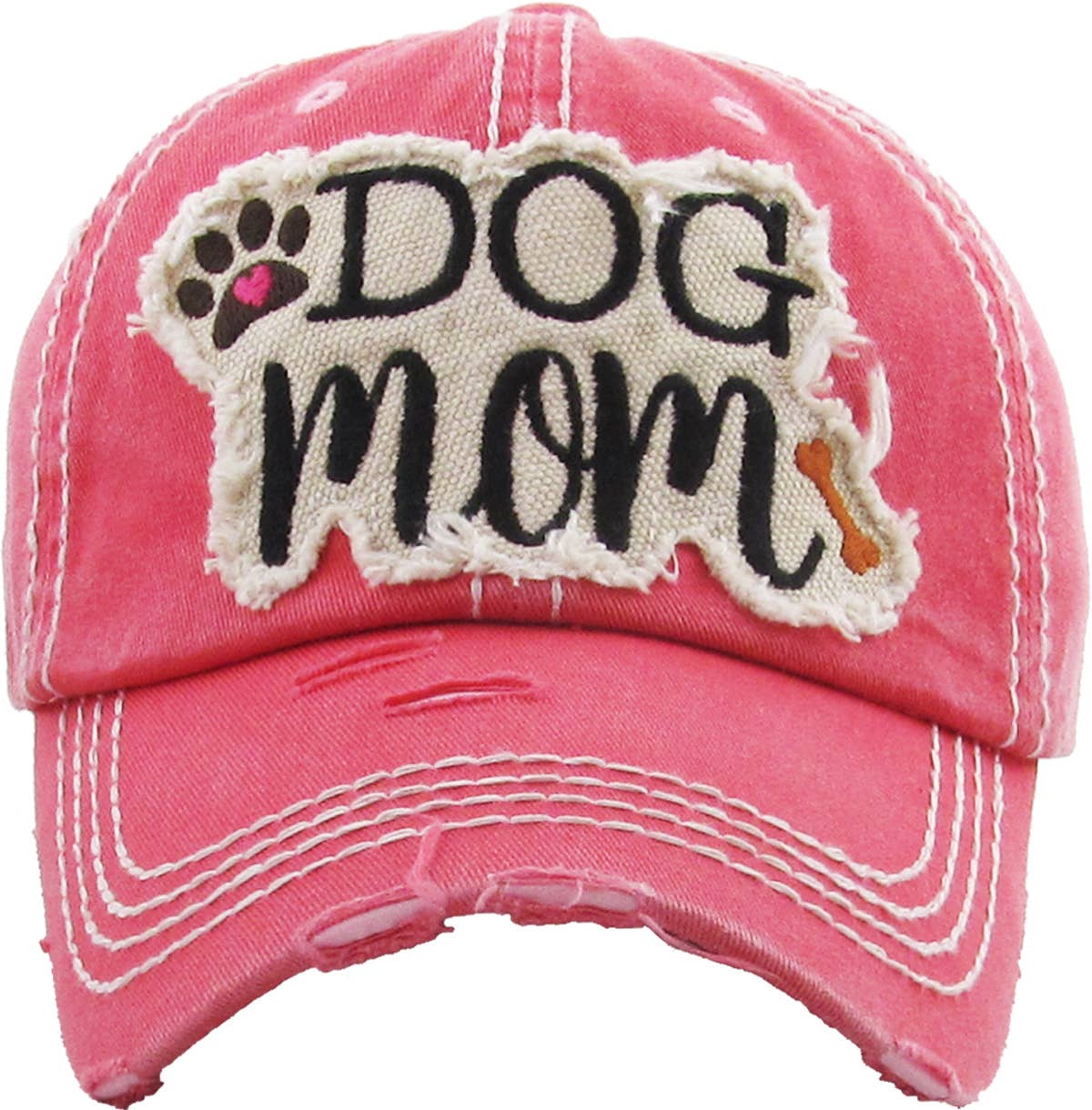 DOG MOM WASHED VINTAGE BALLCAP: STN