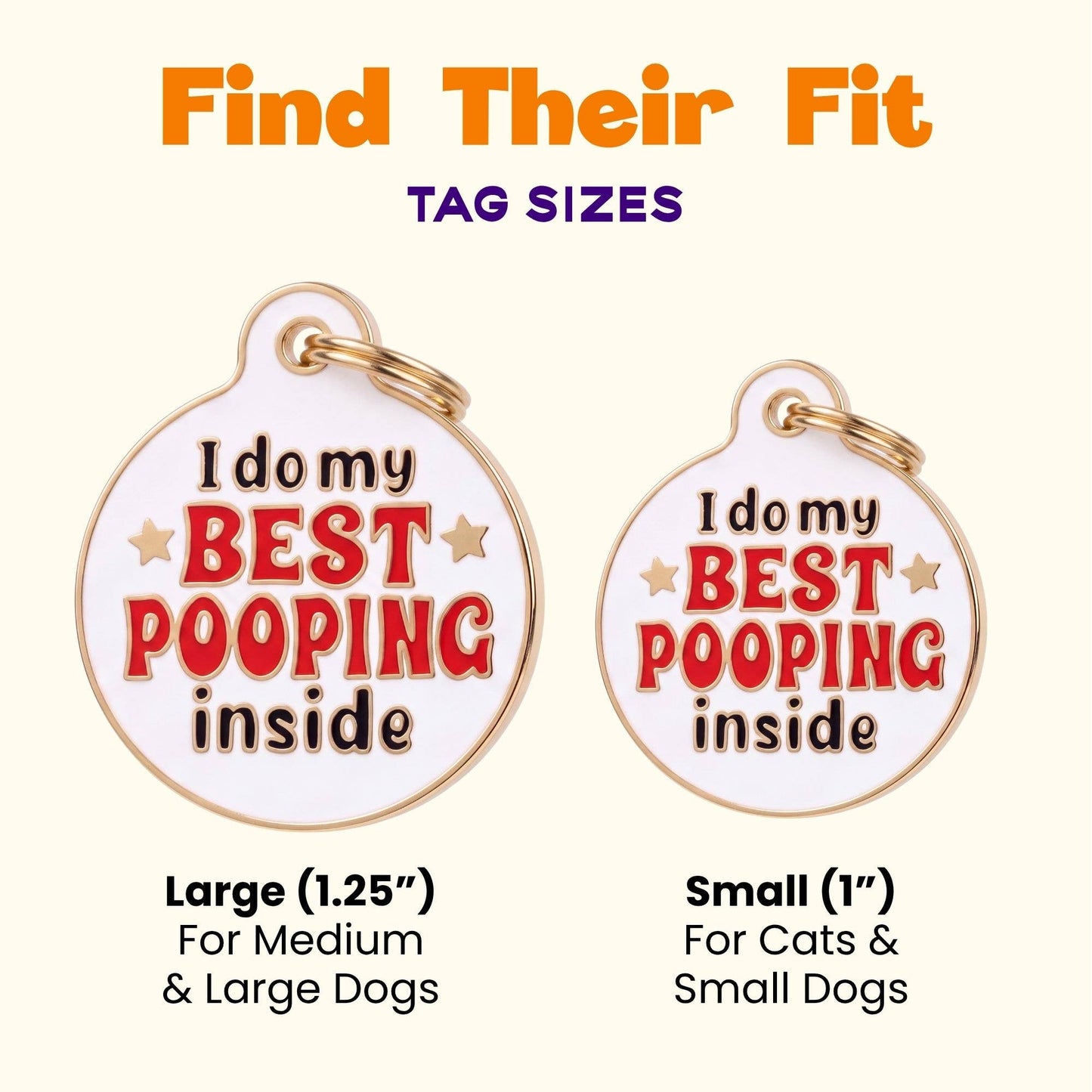 Funny Dog Tag Charm & Pet ID Tag - Best Pooping Inside: Small / Charm