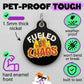 Funny Dog Charm & Pet ID Tag - Fueled by Chaos: Collar Charm (Blank Backside) / Small 1"