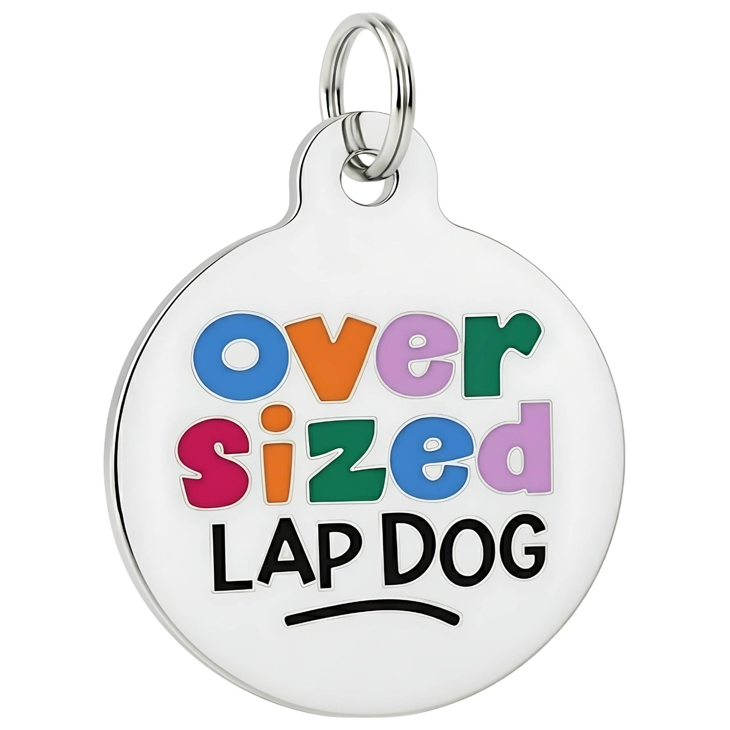 Enamel Pet Tag with Scannable ID - Oversized Lap Dog: Collar Charm (blank backside) / Small 1"