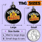 Funny Dog Charm & Pet ID Tag - Fueled by Chaos: Collar Charm (Blank Backside) / Small 1"