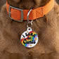 Funny Dog Charm & Pet ID Tag - I Bark at Cunts *Rainbow: Small 1" / Collar Charm (Blank Backside)